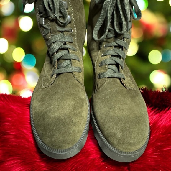 AEROSOLES•ARMY/OLIVE GREEN SUEDE BOOTS•WMN SIZE 11 (TRUE TO SIZE)•BRAND NEW! - Picture 3 of 7